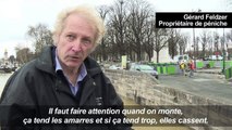 Crue à Paris: les péniches sur la Seine en difficulté