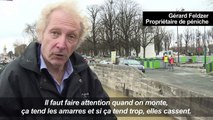 Crue à Paris: les péniches sur la Seine en difficulté