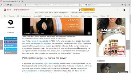 'BBB18': Ana Paula diz ser bissexual, mas afirma: 'Não namoraria uma mulher'