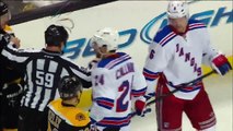 John Tortorella giving ref Dan O'Halloran heck May 19 2013 NY Rangers vs Boston Bruins NHL Hockey