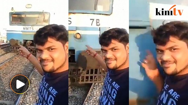 Man's 'stupid' selfie with train ends horribly