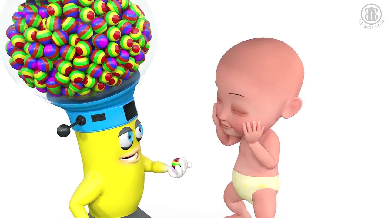 BABY GUMBALL COLOR Candy Gummy Tongue_ LEARN COLOURS 3D Finger Family Song for k