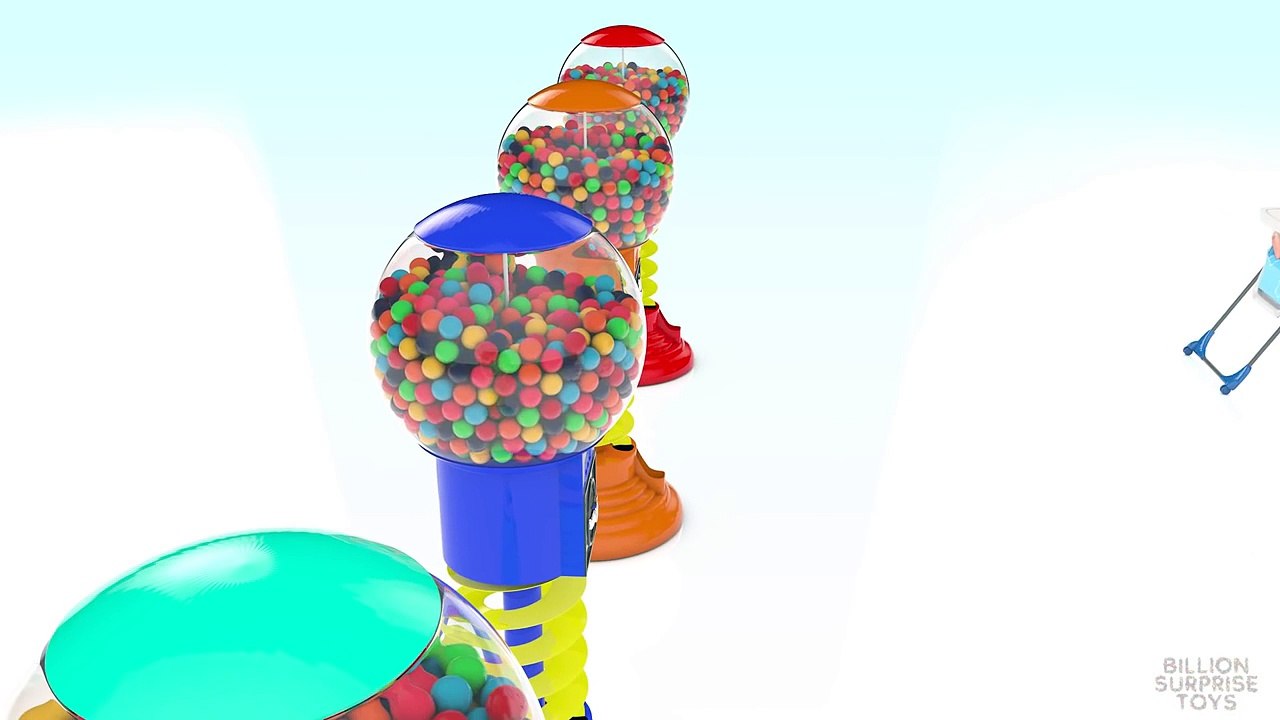 Learn Colors with Baby CARS Gumball candy & Lollipop machine _ 3D Colours for ki