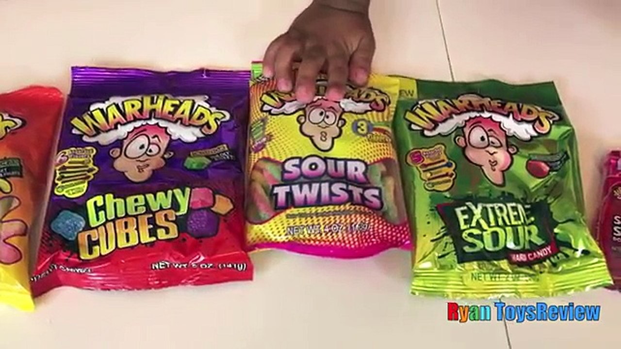 EXTREME WARHEADS CHALLENGE Sour Candy challenge Kids Candy Review Ryan ToysReview