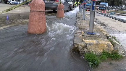 Tarabya’da çöken yoldaki çalışmalar devam ediyor