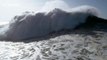 Spectacular drone footage captures giant-wave surfer's wipeout near miss
