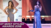 Shilpa Shetty HOT Thigh Show, Thigh High Slit Dress At HT Stylish Awards 2018