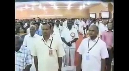 தமிழ்த்தாய் வாழ்த்துக்கு எழுந்து நிற்காத கருணாநிதி...ட்வீட் போட்ட  எச்.ராஜா- வீடியோ