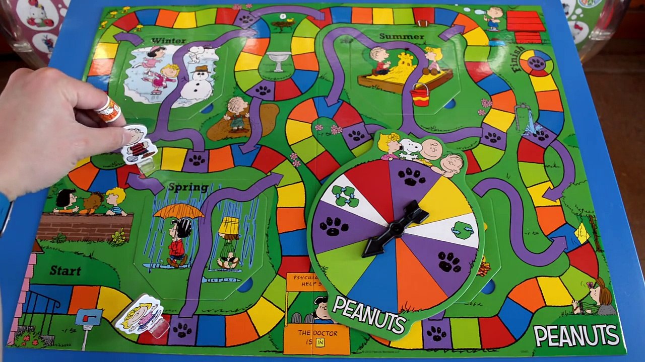 PEANUTS Surprise Slides Board Game: Learn colors and seasons! Peanuts Toys Charlie Brown ToyRap
