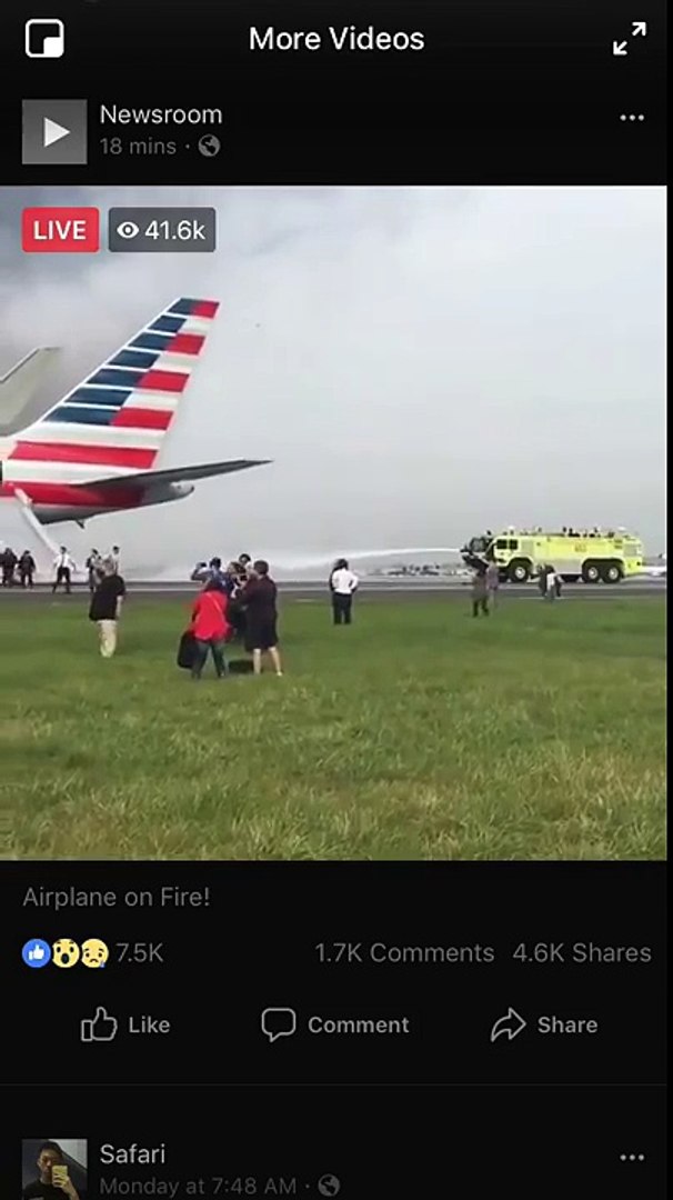 Airplane on Fire USA 25.01.2018 News