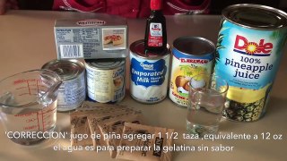 Gelatina de Piña Colada ,3 leches (con o sin licor)