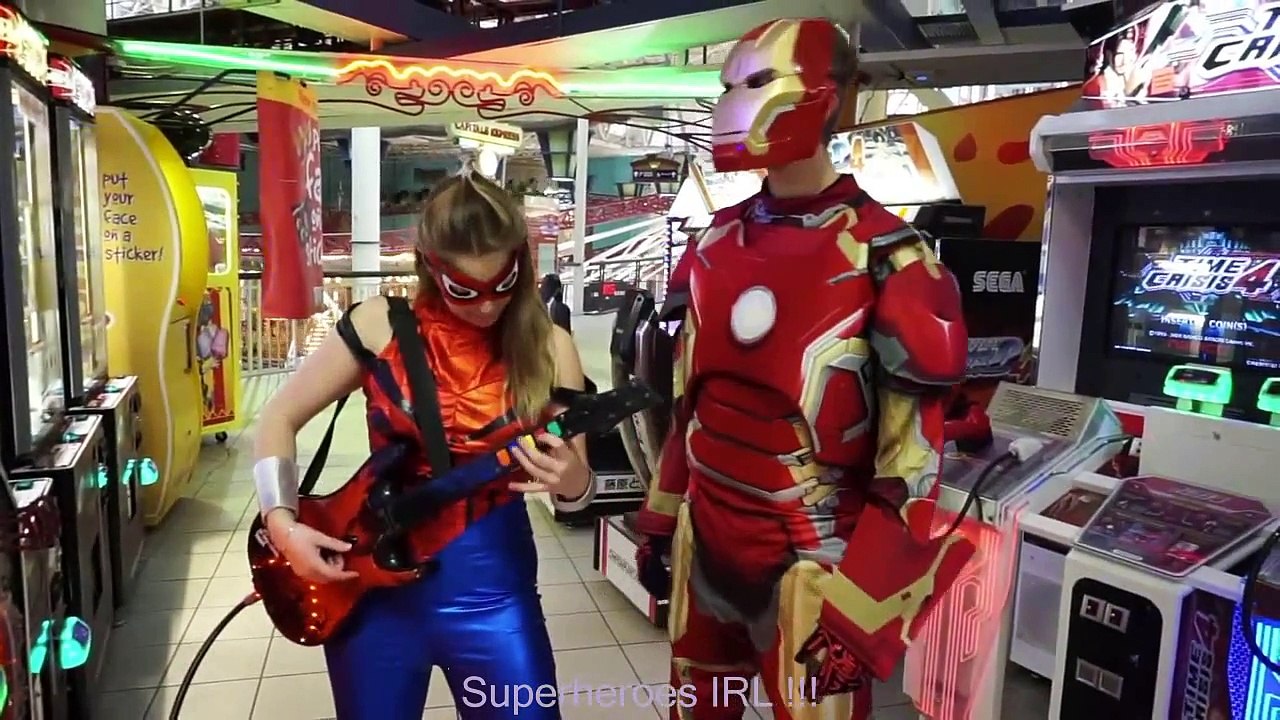 Iron Man vs Spiderman Arcade Battle In Real Life   Superhero Movie! with Color Learning | Superheroes | Spiderman | Superman | Frozen Elsa | Joker