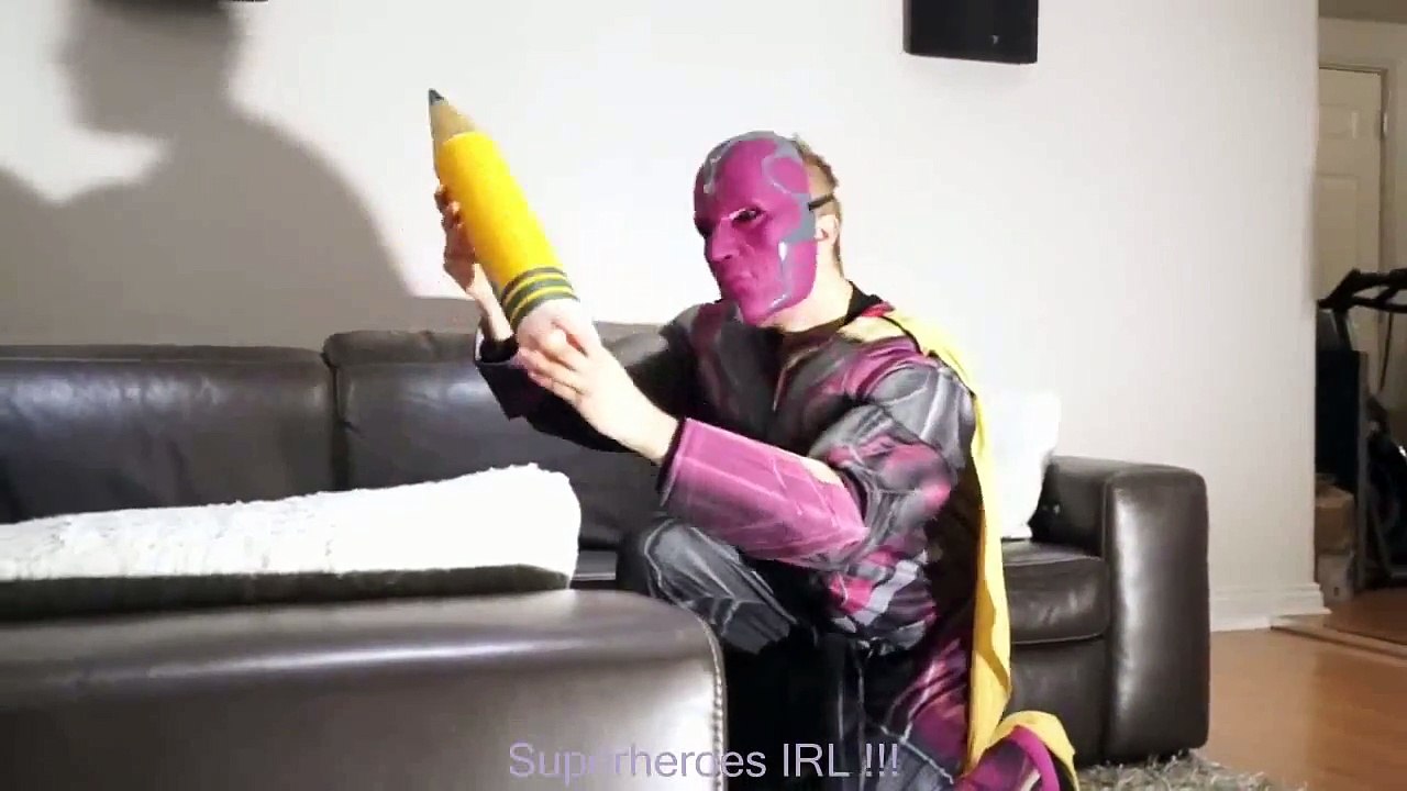 Spidergirl & Hermione vs The Vision in Real Life! Giant Pencil! Superhero Battle! and Learn Colors | Superheroes | Spiderman | Superman | Frozen Elsa | Joker