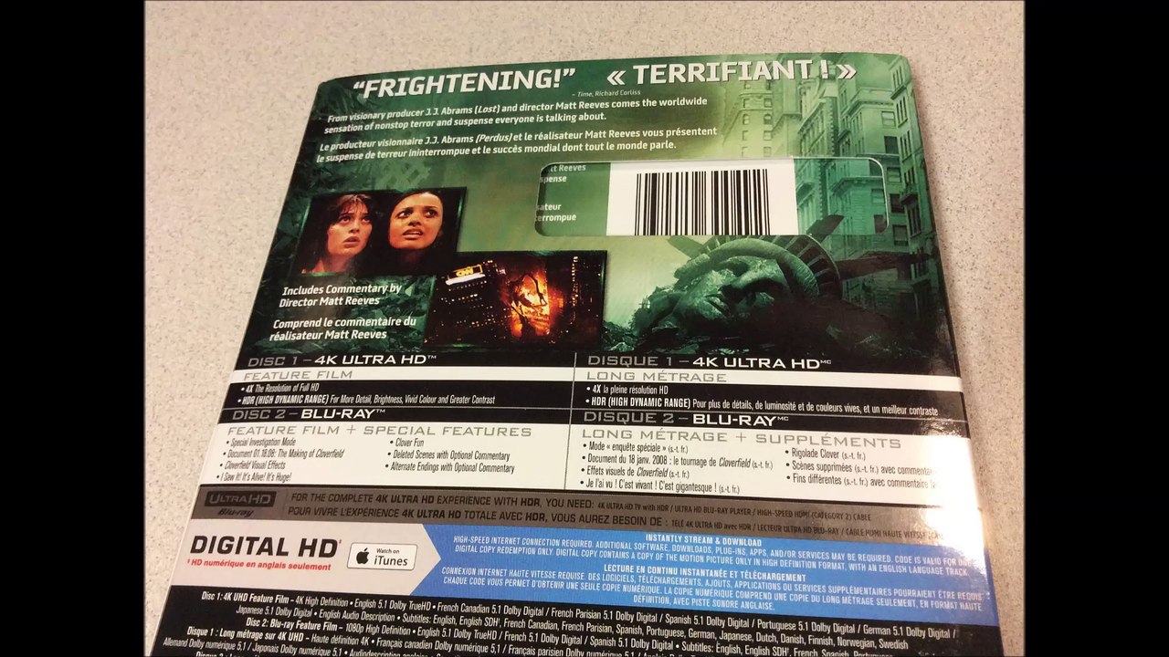 Critique du film Cloverfielden combo 4K Ultra HD/Blu-ray