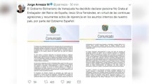Venezuela declara persona no grata al embajador de España en Caracas