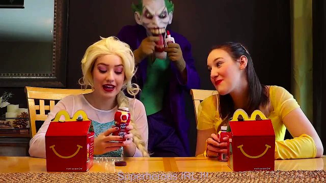 Spiderman ATTACK Frozen Elsa w Joker Maleficent Belle Spidergirl Iron Man Hair Stuck Fun | Superheroes | Spiderman | Superman | Frozen Elsa | Joker