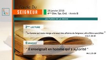 Parole du Seigneur du 28.01.2018 - B