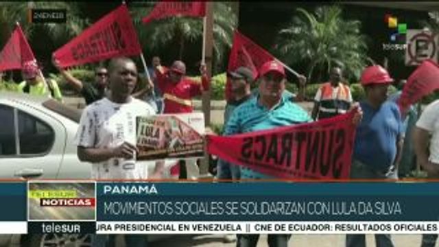 Movimientos sociales de Panamá se manifiestan en solidaridad con Lula