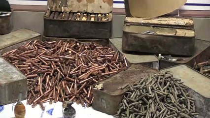 Siirt'te bir ahırda çok sayıda silah ve mühimmat ele geçirildi