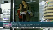 Ecuador: promotores del NO denuncian desigualdad en la campaña