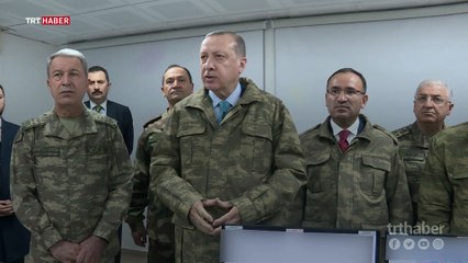 Cumhurbaşkanı Recep Tayyip Erdoğan, sınır birliğinde askerlere hitap etti