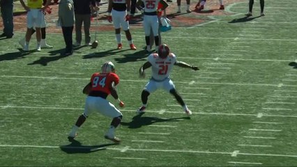 Jaylen Samuels uses a nasty juke move to get past defender