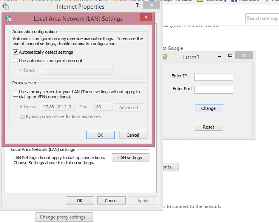 How to change proxy using c# programming language