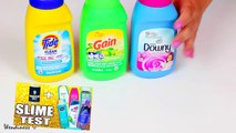 Laundry Detergent Slime Test with Tide, Gain   Fabric Softner Slime with Downy, Suavitel