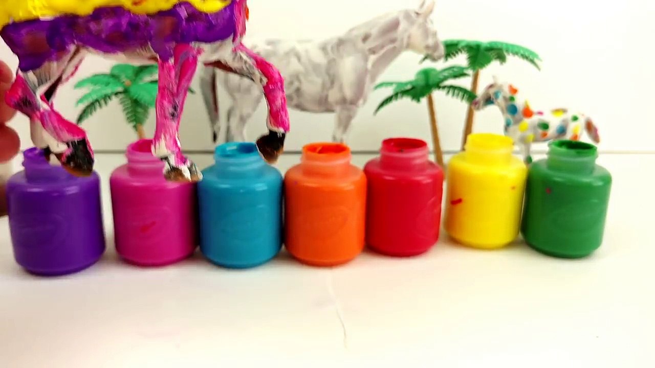 Painting Horse Rainbow Colors And Glitter/Kids Creative Fun Painting Toy Schleich Horses