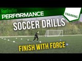 Soccer shooting drill | How to turn sharply and finish