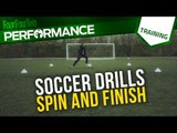 Soccer shooting drill | How to spin and finish