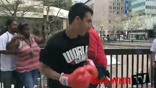 BOXING END WITH STRANGERS IN THE STREET! K.O.