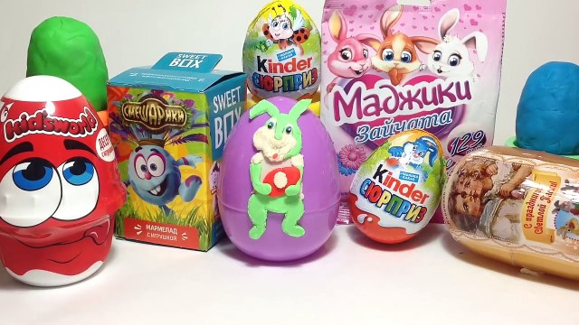 МНОГО сюрпризов ПАСХАЛЬНЫЕ ЗАЙЧИКИ - Плэй-До Play-Doh сюрпризы, МАДЖИКИ, Киндер Сюрприз, СВИТ БОКС