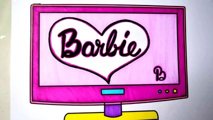 Download Video: How To Draw and Color Barbie Colored Television l TV Coloring Pages Videos For Kids l Learn Colors