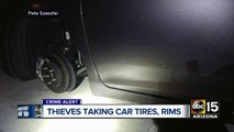 Thieves stealing rims, tires from cars across the Valley