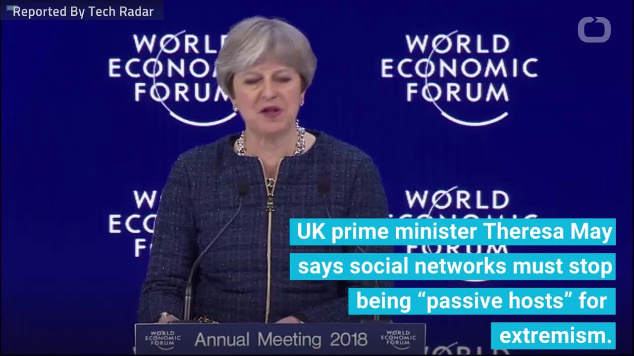 Theresa May Calls On Social Networks To Stop Being "Passive Hosts"