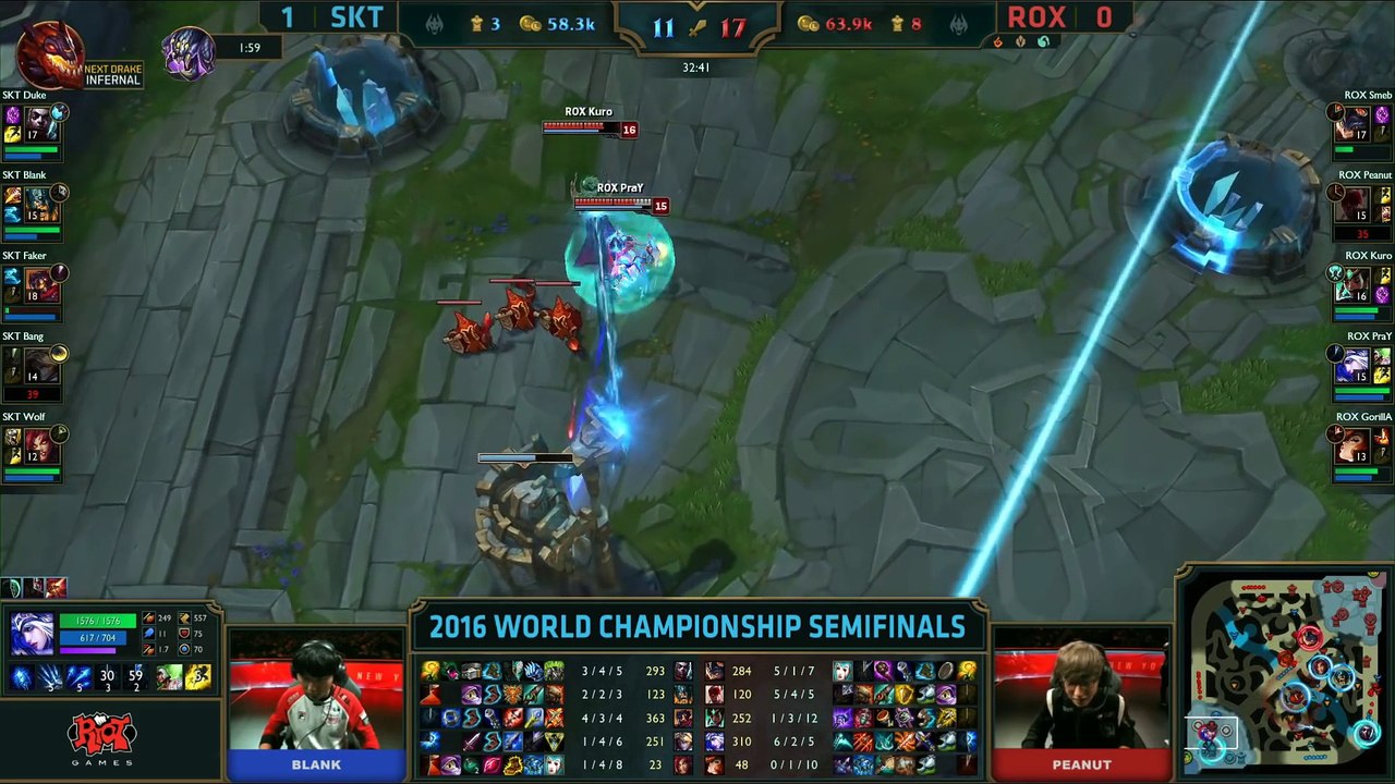 Flecha de Ashe NIVEL DIOS. Pray para ganar la partida: ROX Tigers VS SKT T1 League of Legends Worlds 2016