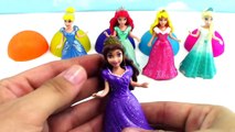 DIY Play Doh Glitter Disney Princess Dresses Magiclip Modeling Clay Kids Elsa Ariel ToyBoxMagic