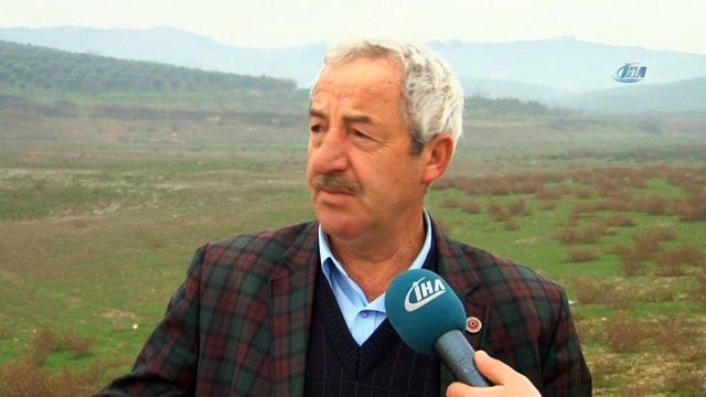 Ocak ayında kuruyan gölet havadan böyle görüntülendi