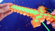How to make a Paper Minecraft Sword in Real Life | Minecraft Foam Diamond Sword