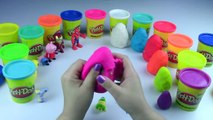 Brincando com massa de modelar Play Doh e abrindo Ovos Surpresas Peppa Pig Marvel Minions Star Wars