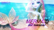 [ENG SUB][인형 리페인팅] 몬스터하이돌 라구나 인어 만들기 Repainting doll - Mermaid (monsterhigh laguna)/딩가의 회전목마 (DINGA)
