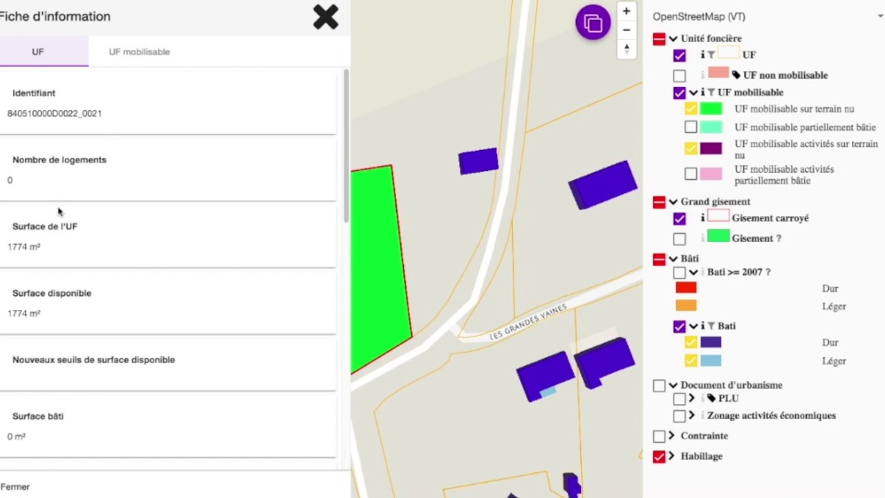 Afficher une fiche d'informations