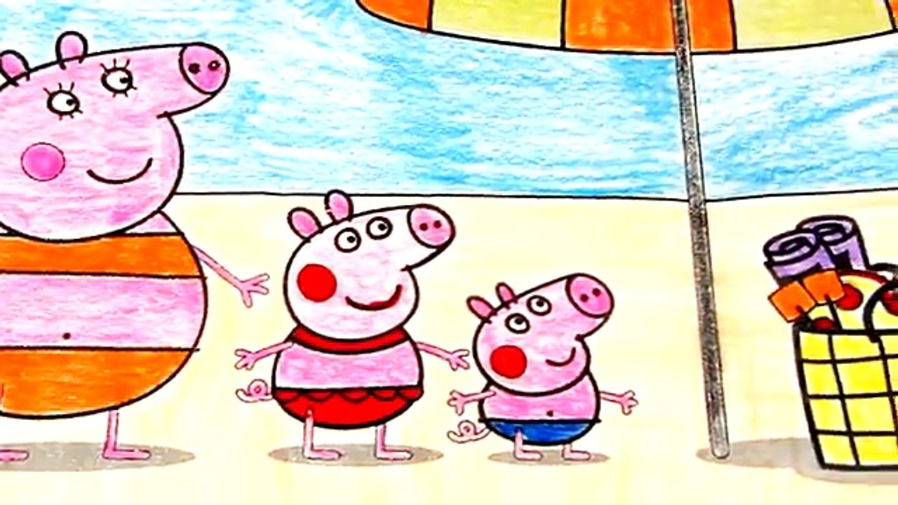 Peppa Pig Family At the Beach Coloring Book Coloring Pages Kids Fun Art Activities Video For Kids