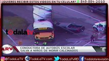 Conductora de autobús escolar salva a niños de morir calcinados- Al Rojo Vivo-Video