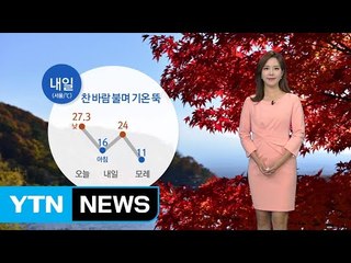 [날씨] 밤사이 동해안 강한 비...내일 기온 뚝 / YTN