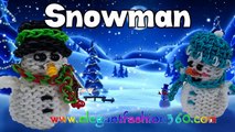Rainbow Loom Snowman 3D Charms - How to Loom Bands- Holiday/Christmas Ornaments