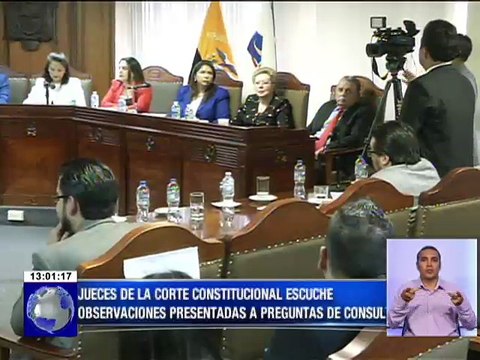 Corte Constitucional escucha observaciones a preguntas de Consulta Popular