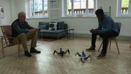 A real robot fighting enemies in a virtual world