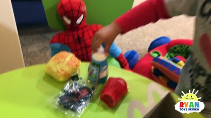 McDonalds Drive Thru Pranks Bad Kids Power Wheels Ride On Car w/ Happy Meal Spiderman Pretend Play